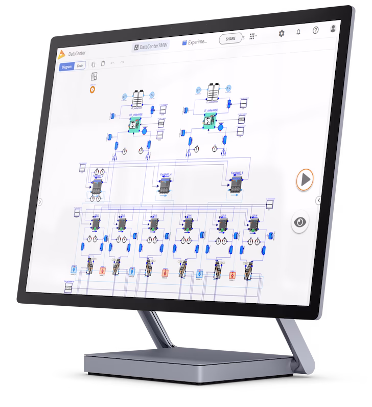 monitor showing Modelon Impact software